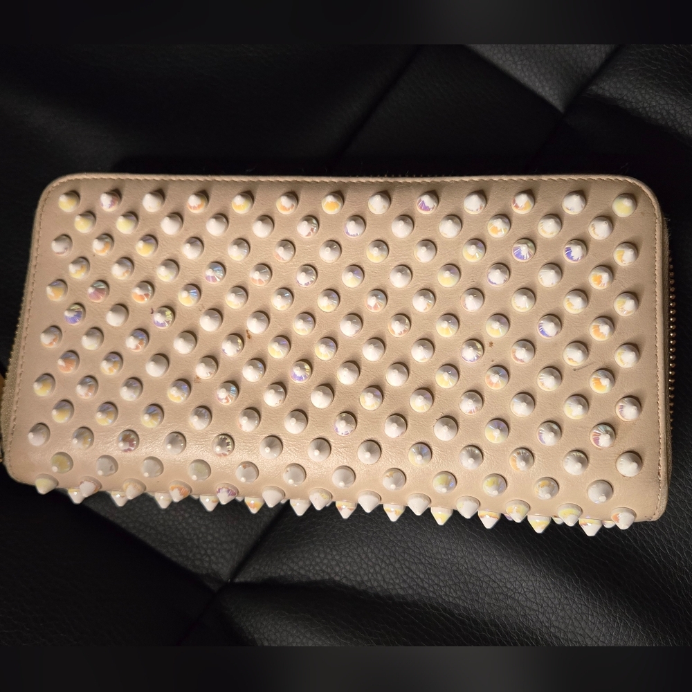 Christian Louboutin Beige Studded Wallet